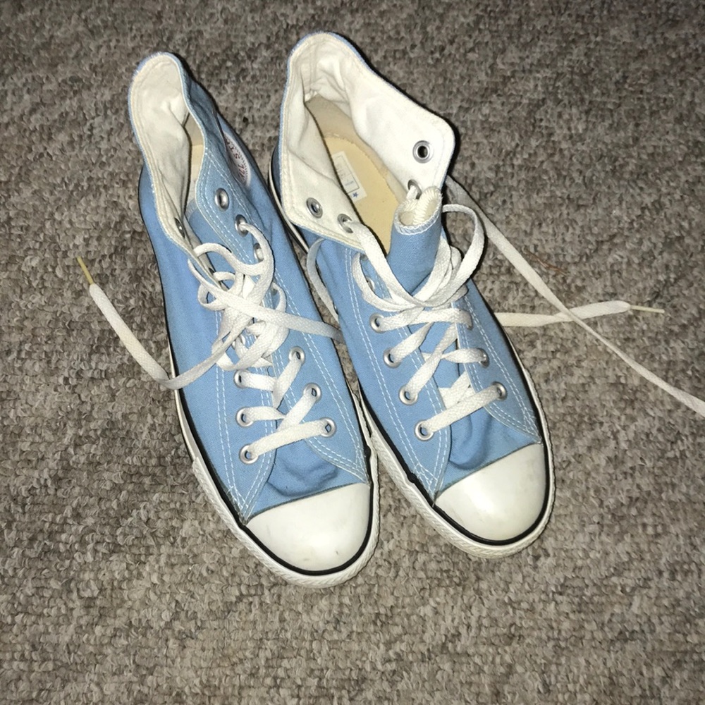 baby blue high top converse